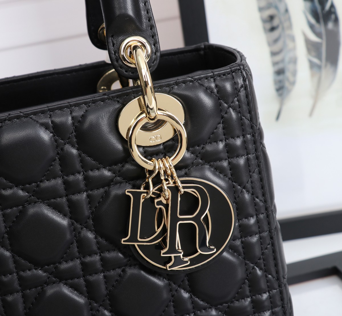 Medium Lady Dior Bag Black Cannage Lambskin